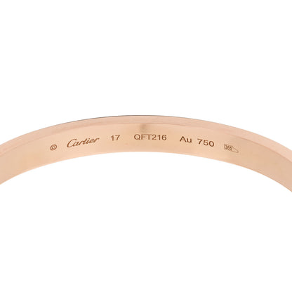Cartier 18K Pink Gold LOVE Bracelet 17 6 of 9