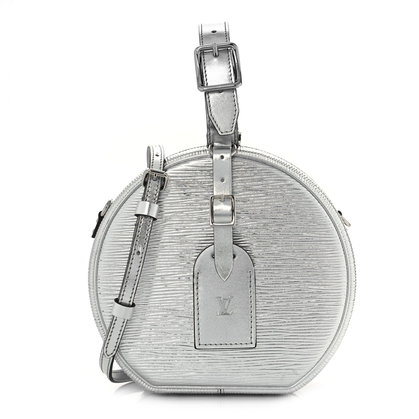 Metallic Epi Petite Boite Chapeau Silver