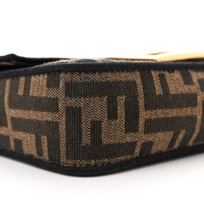 Fendi Fabric Jacquard FF 1974 Mini Baguette Tobacco Moro Black 9 of 12