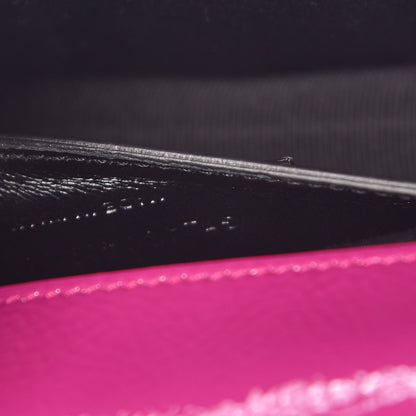 Saint Laurent Textured Patent Classic Monogram Kate Clutch Electric Pink 7 of 9