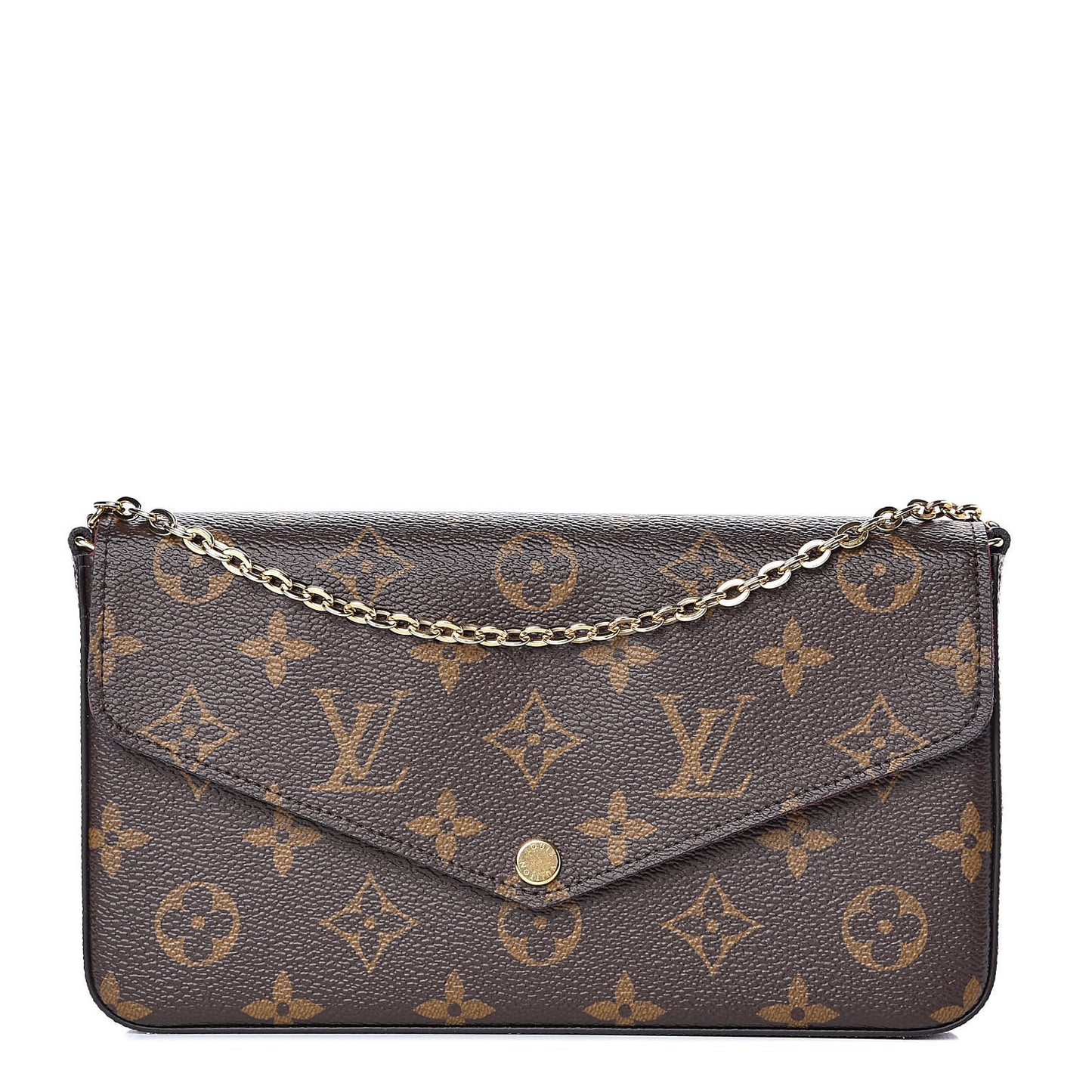 Monogram Pochette Felicie Chain Wallet Fuchsia