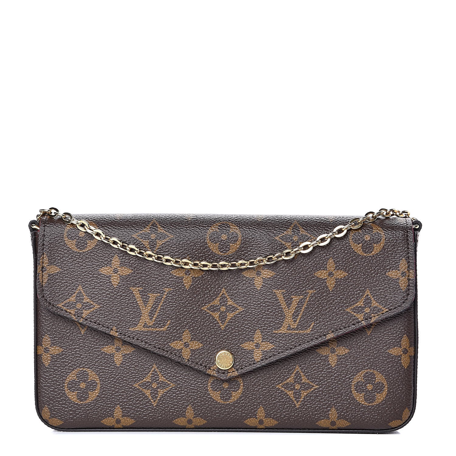 Louis Vuitton Monogram Pochette Felicie Chain Wallet Fuchsia 1 of 11