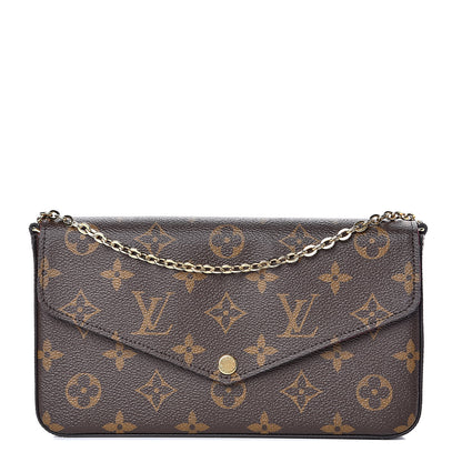 Louis Vuitton Monogram Pochette Felicie Chain Wallet Fuchsia 1 of 11