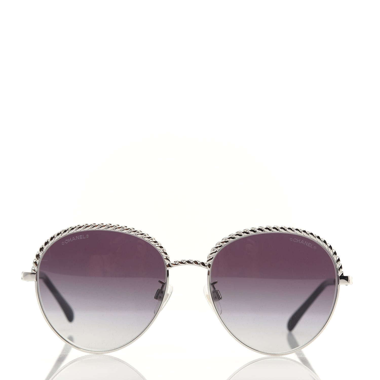 Chanel Chain Pantos Sunglasses 4242 Silver Gray 2 of 8