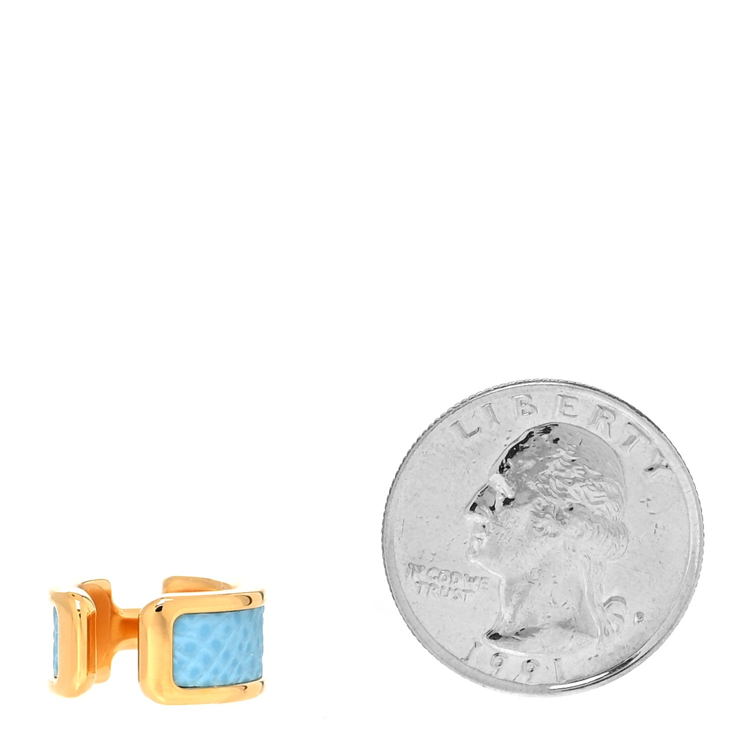 Hermes Epsom Olympe Ear Cuff PM Celeste 2 of 3
