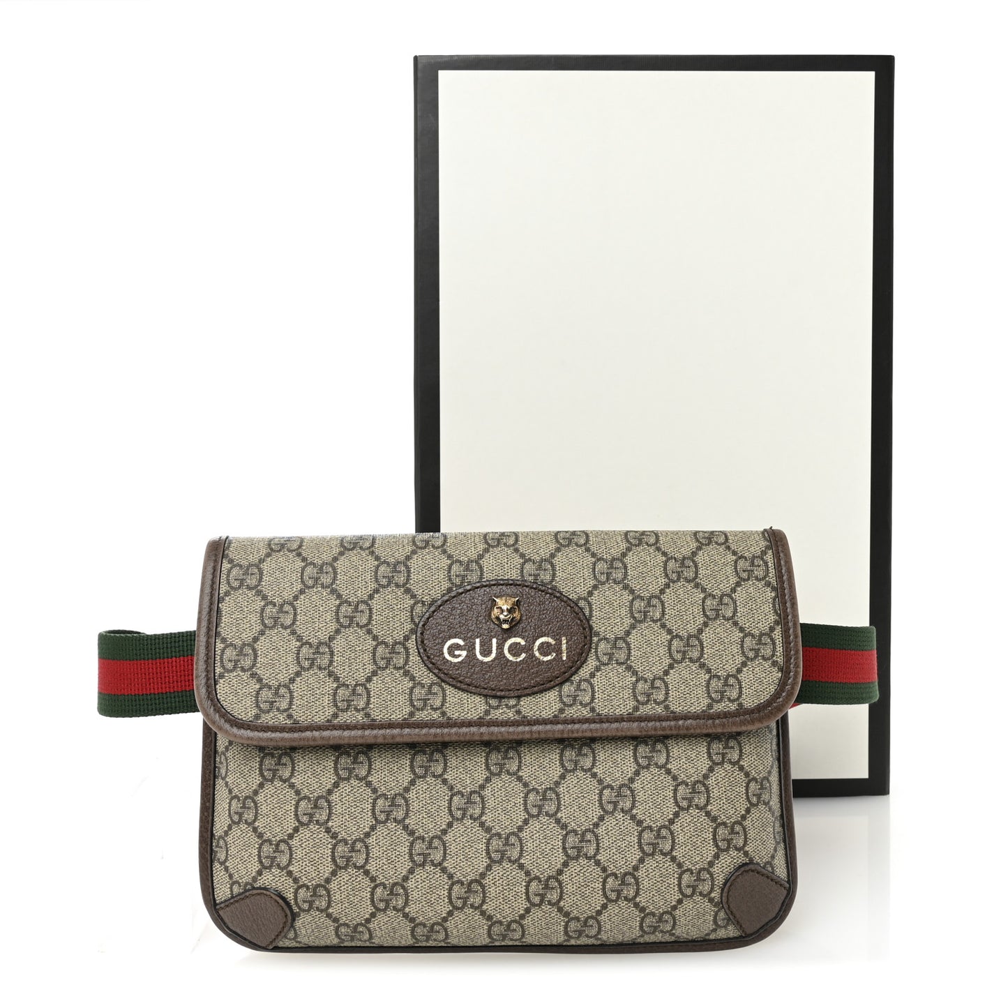 GG Supreme Monogram Neo Vintage Web Belt Bag Brown