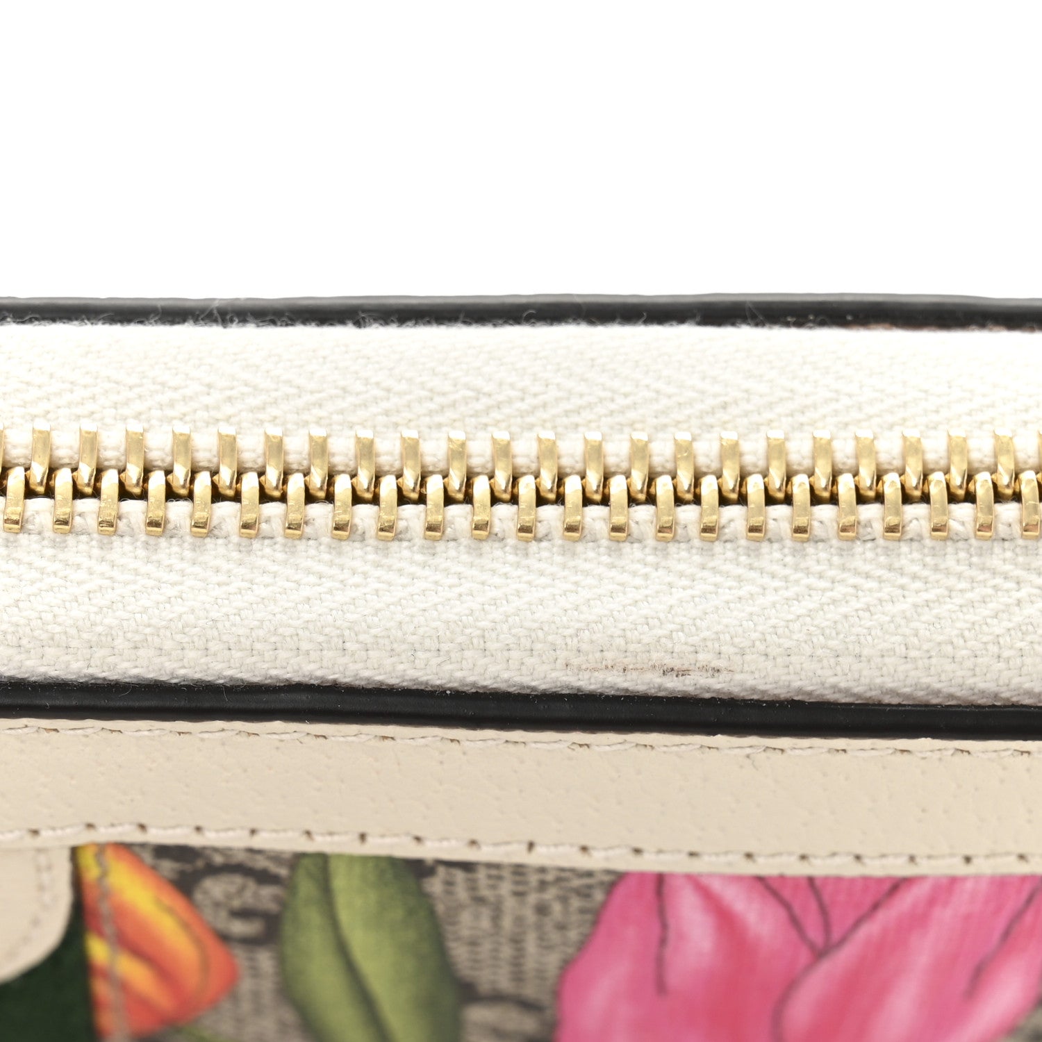 Gucci GG Supreme Monogram Flora Ophidia Zip Around Wallet White 9 of 9
