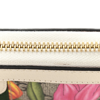 Gucci GG Supreme Monogram Flora Ophidia Zip Around Wallet White 9 of 9