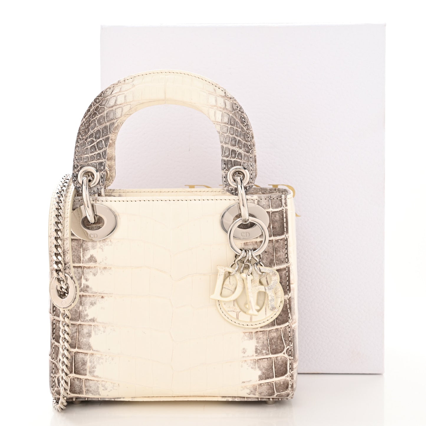 Niloticus Crocodile Himalaya Mini Lady Dior White