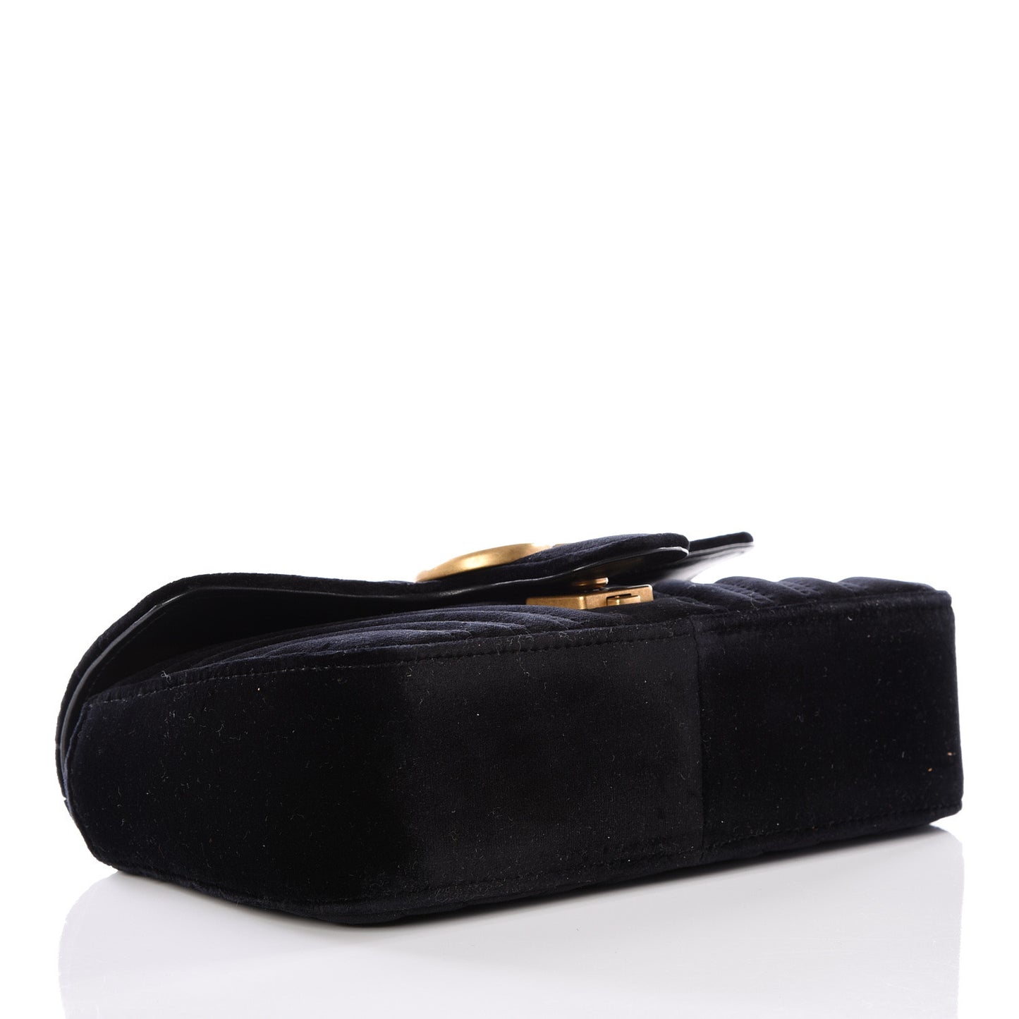Velvet Matelasse Mini GG Marmont Shoulder Bag Black