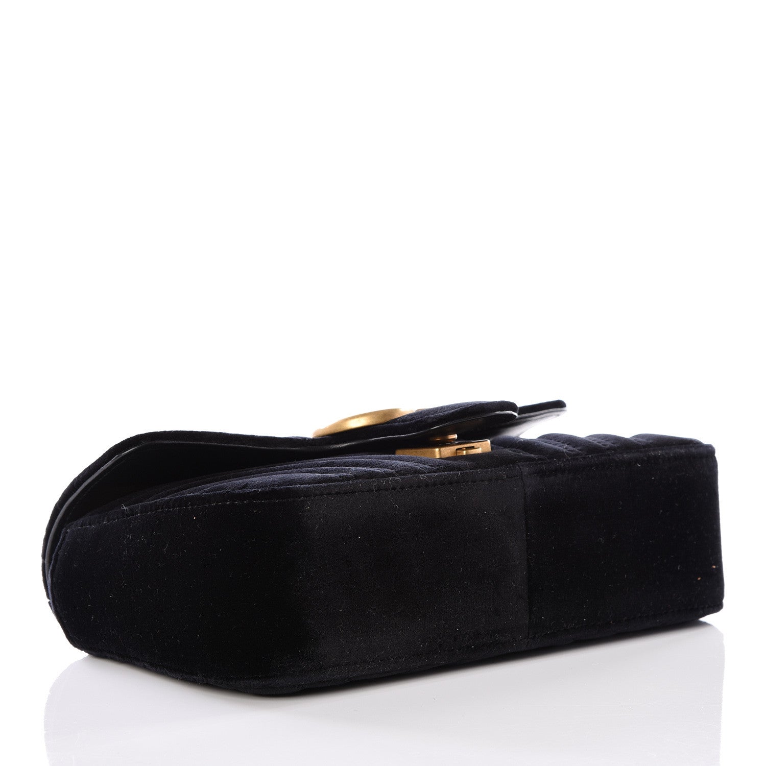 Gucci Velvet Matelasse Mini GG Marmont Shoulder Bag Black 3 of 9