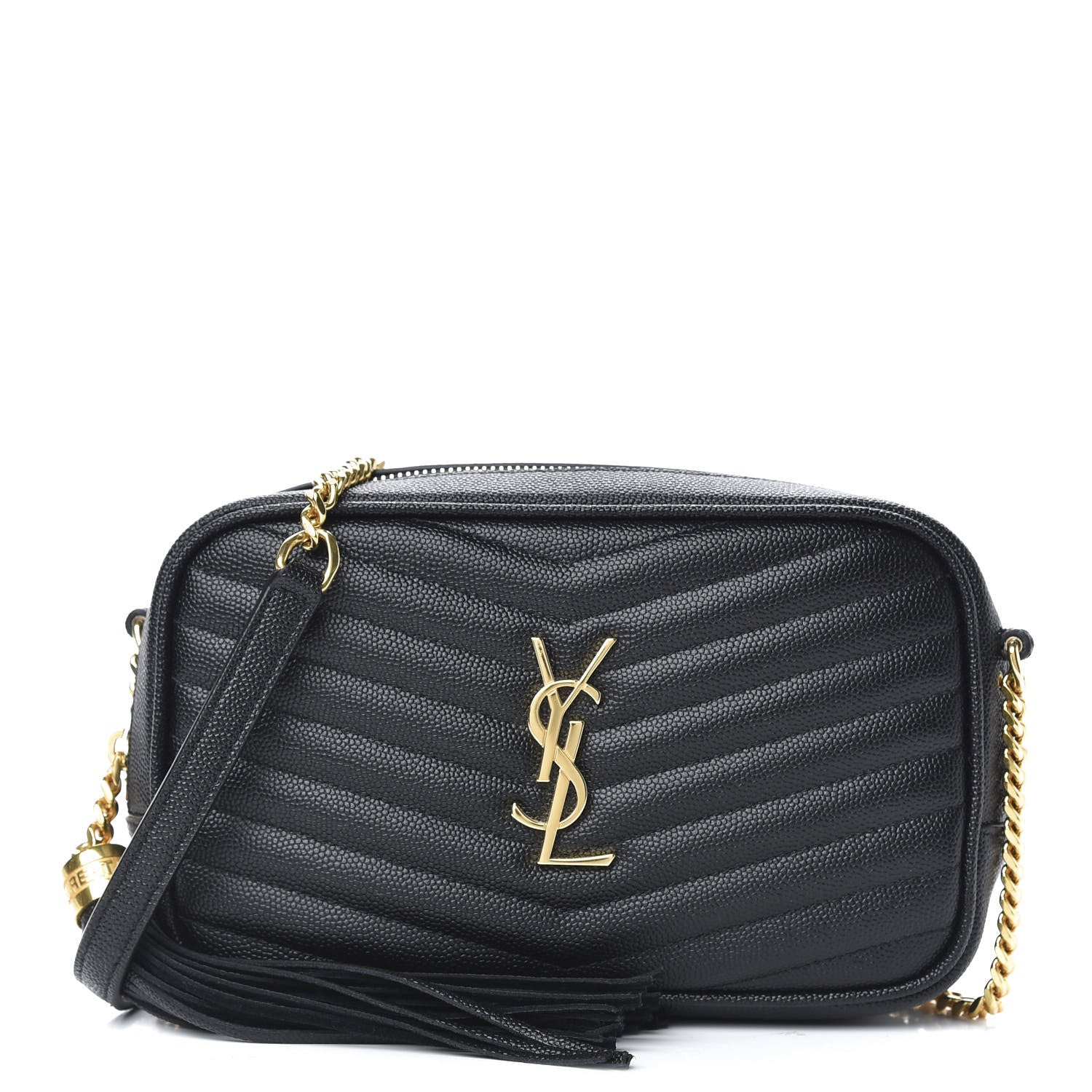 Saint Laurent Grain De Poudre Matelasse Monogram Mini Lou Camera Bag Black 1 of 10
