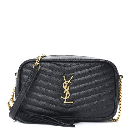 Saint Laurent Grain De Poudre Matelasse Monogram Mini Lou Camera Bag Black 1 of 10