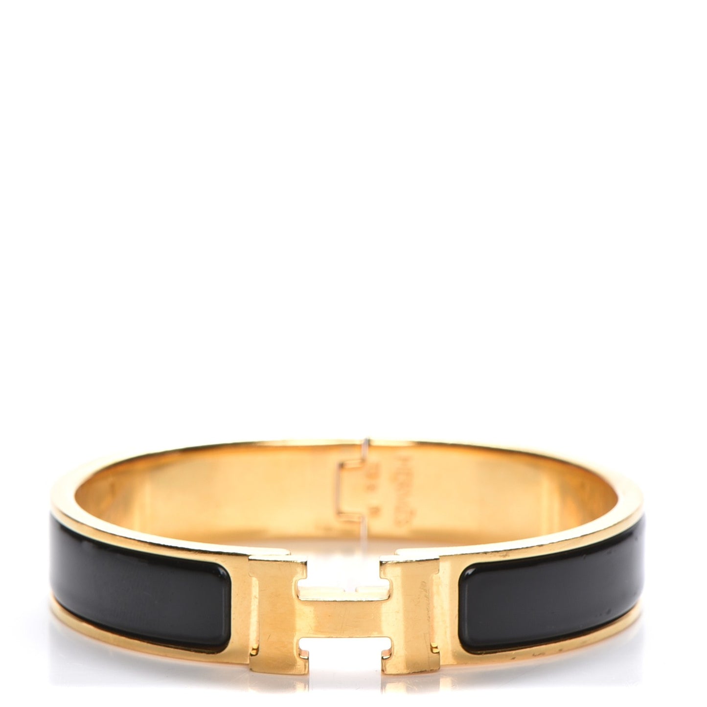 Enamel Narrow Clic Clac H Bracelet PM Black