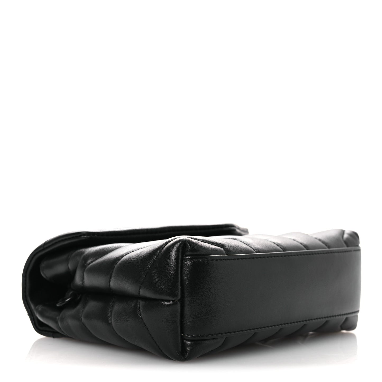 Calfskin Y Quilted Monogram Monochrome Toy Loulou Crossbody Bag Black