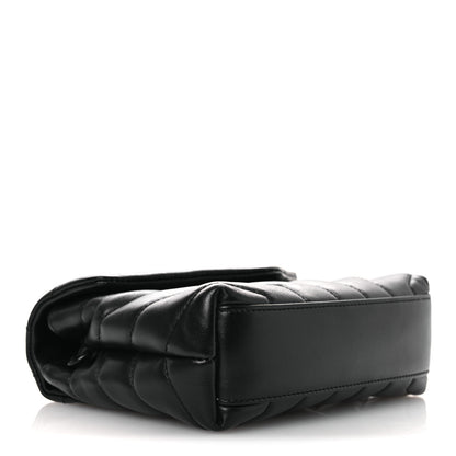 Saint Laurent Calfskin Y Quilted Monogram Monochrome Toy Loulou Crossbody Bag Black 7 of 28