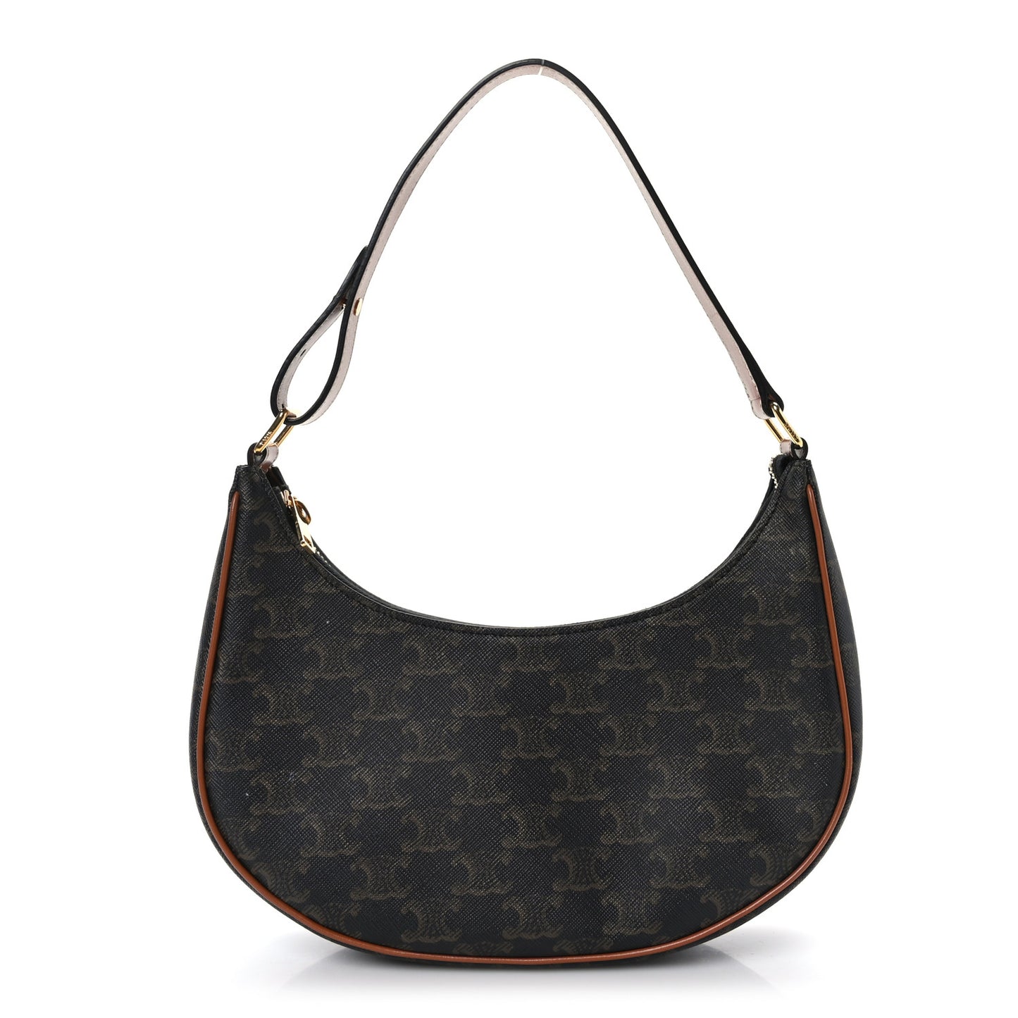 Triomphe Canvas Calfskin Ava Shoulder Bag Tan