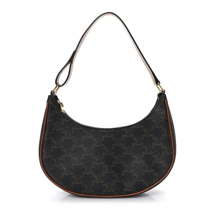Celine Triomphe Canvas Calfskin Ava Shoulder Bag Tan 1 of 9