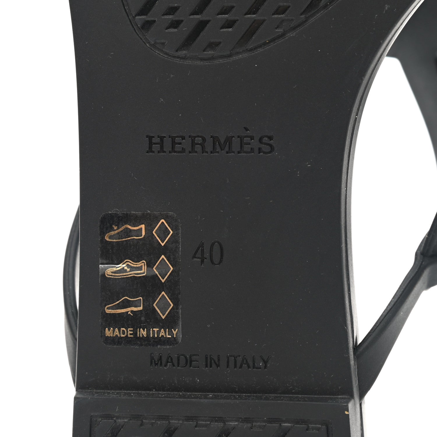 Hermes Rubber Womens Egerie Sandals 40 Black 6 of 9