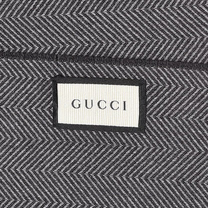 Gucci Wool Logo Ombre Fringe Scarf Grey 4 of 4