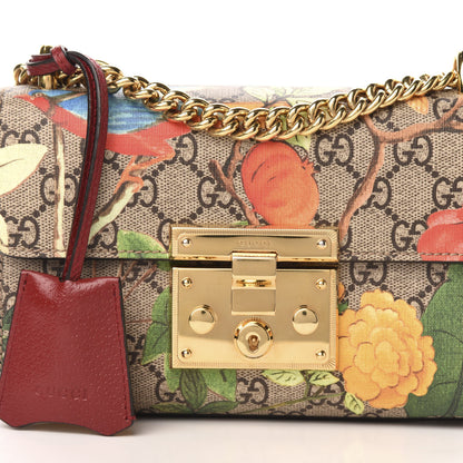 Gucci GG Supreme Monogram Tian Small Padlock Shoulder Bag Beige Multicolor New Acero 15 of 16