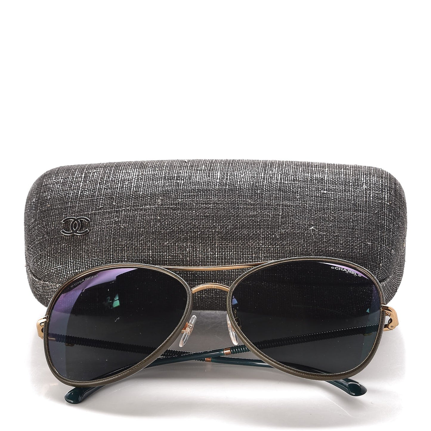Metal Lambskin Pilot Fall Sunglasses 4227-Q Green