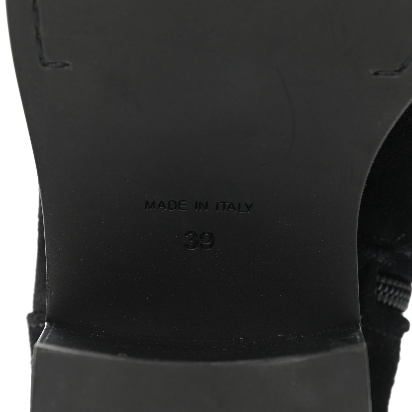 Suede Quilted CC High Boots 39 Black