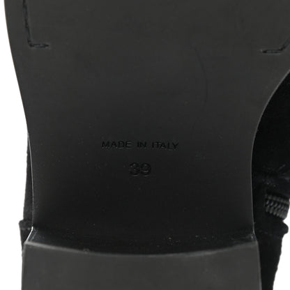 Chanel Suede Quilted CC High Boots 39 Black 6 of 8