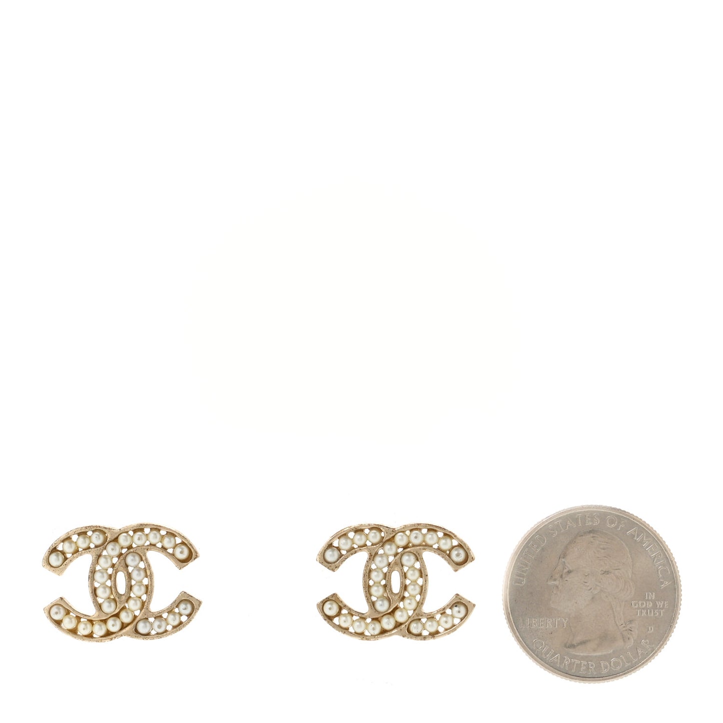 Pearl CC Earrings Gold