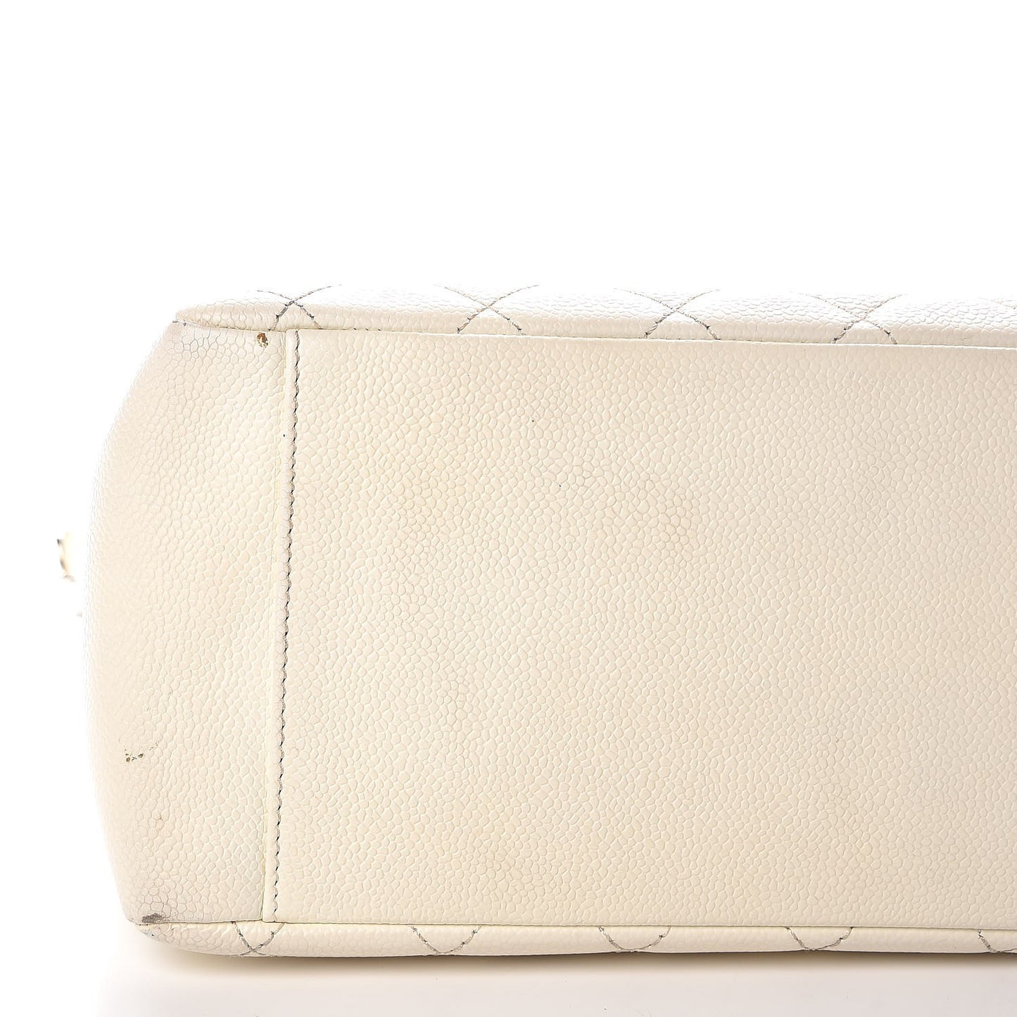 Caviar Quilted Grand Shopping Tote GST White