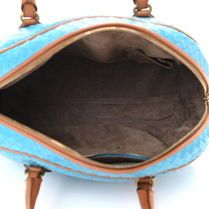 Bottega Veneta Nappa Intrecciato Bowling Bag Blue 5 of 13