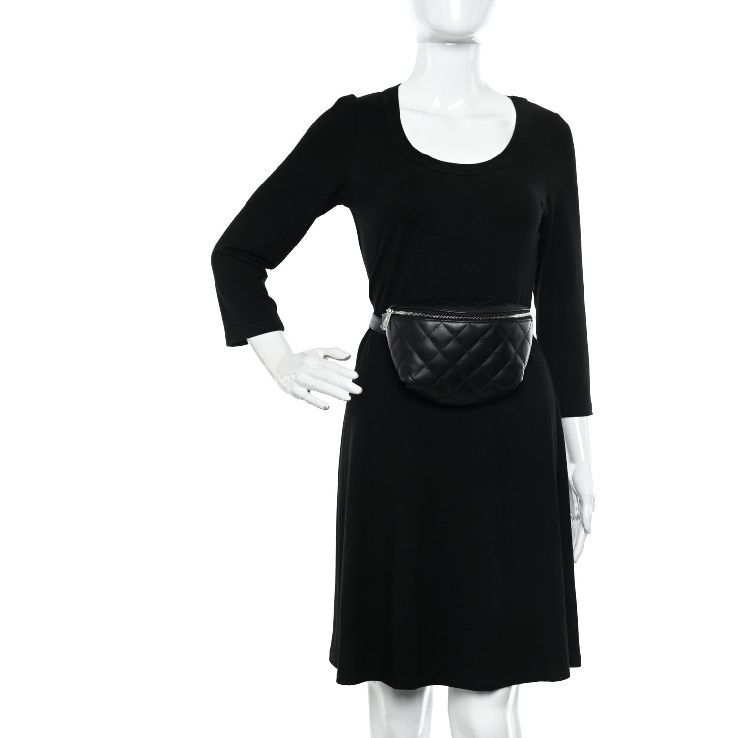 Chanel Calfskin Quilted Waist Belt Bag Black 2 of 11