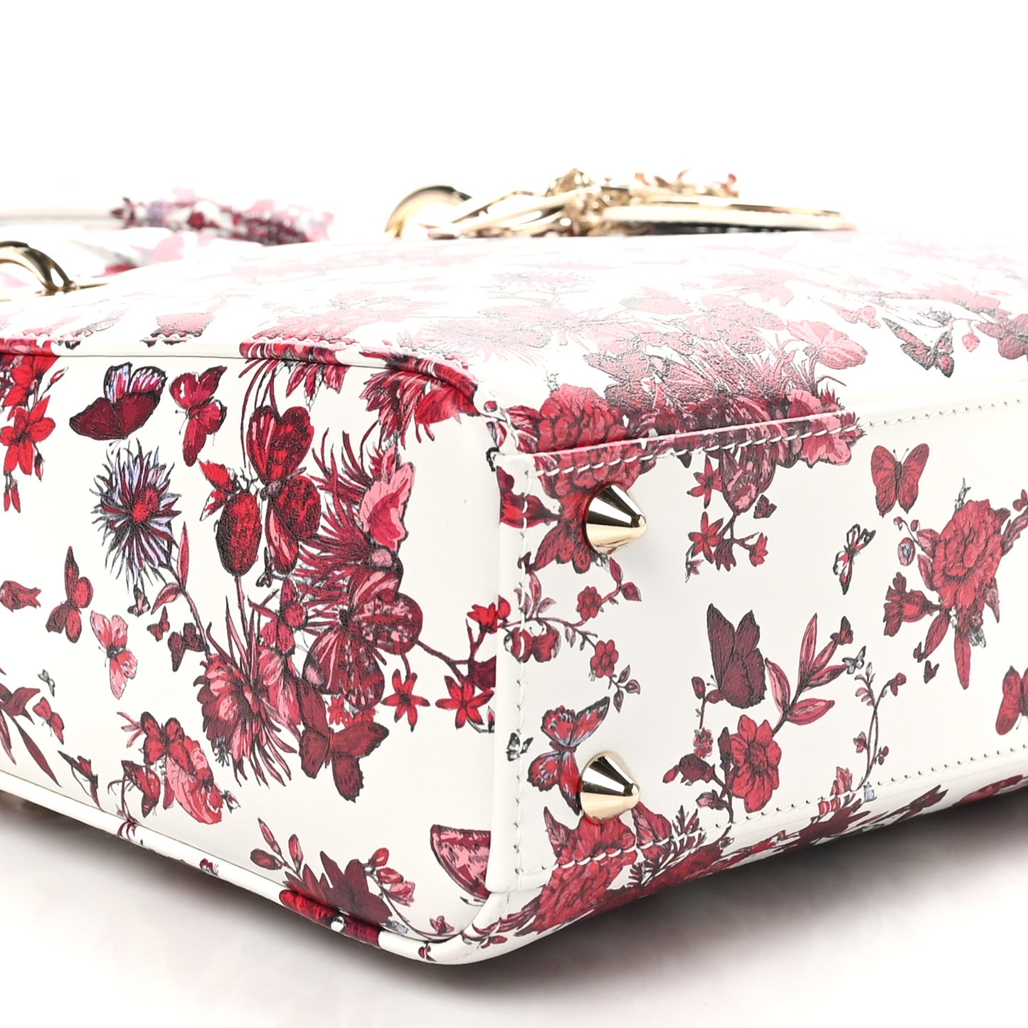 Calfskin Le Coeur Des Papillons Small My ABCDior Lady Dior White Multicolor