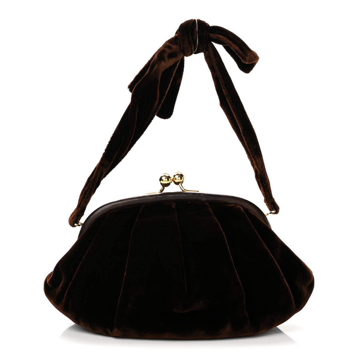 Chanel Velvet Kiss Lock Clutch Brown 1 of 13