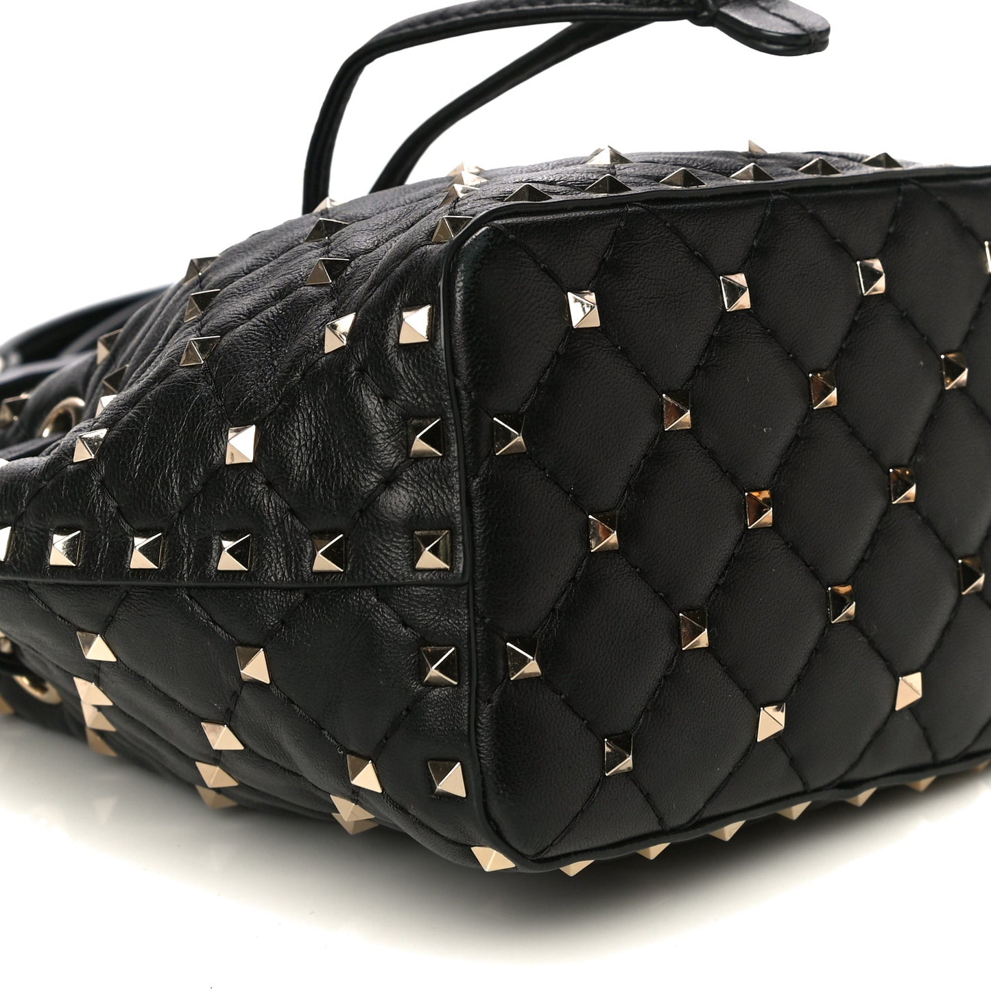 Nappa Mini Rockstud Spike Bucket Bag Black