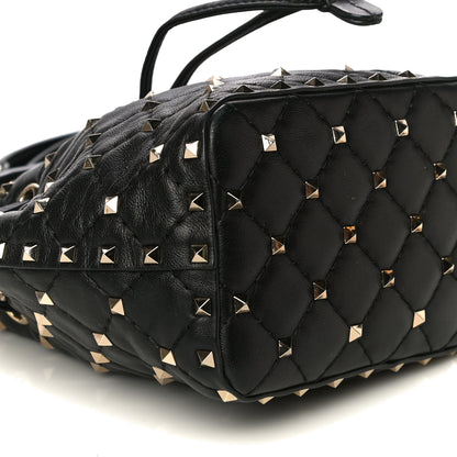 Valentino Garavani Nappa Mini Rockstud Spike Bucket Bag Black 8 of 15