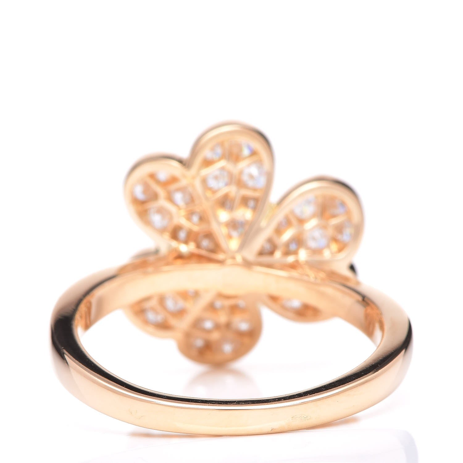 Van Cleef & Arpels 18K Yellow Gold Diamond Small Frivole Pave Ring 55 7.25 13 of 18