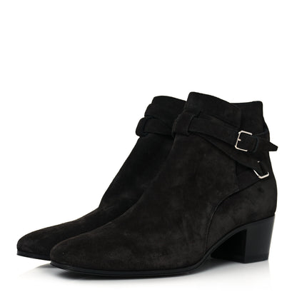 Saint Laurent Suede Jodhpur Calfskin Blake Ankle Boots 37.5 Black 3 of 7