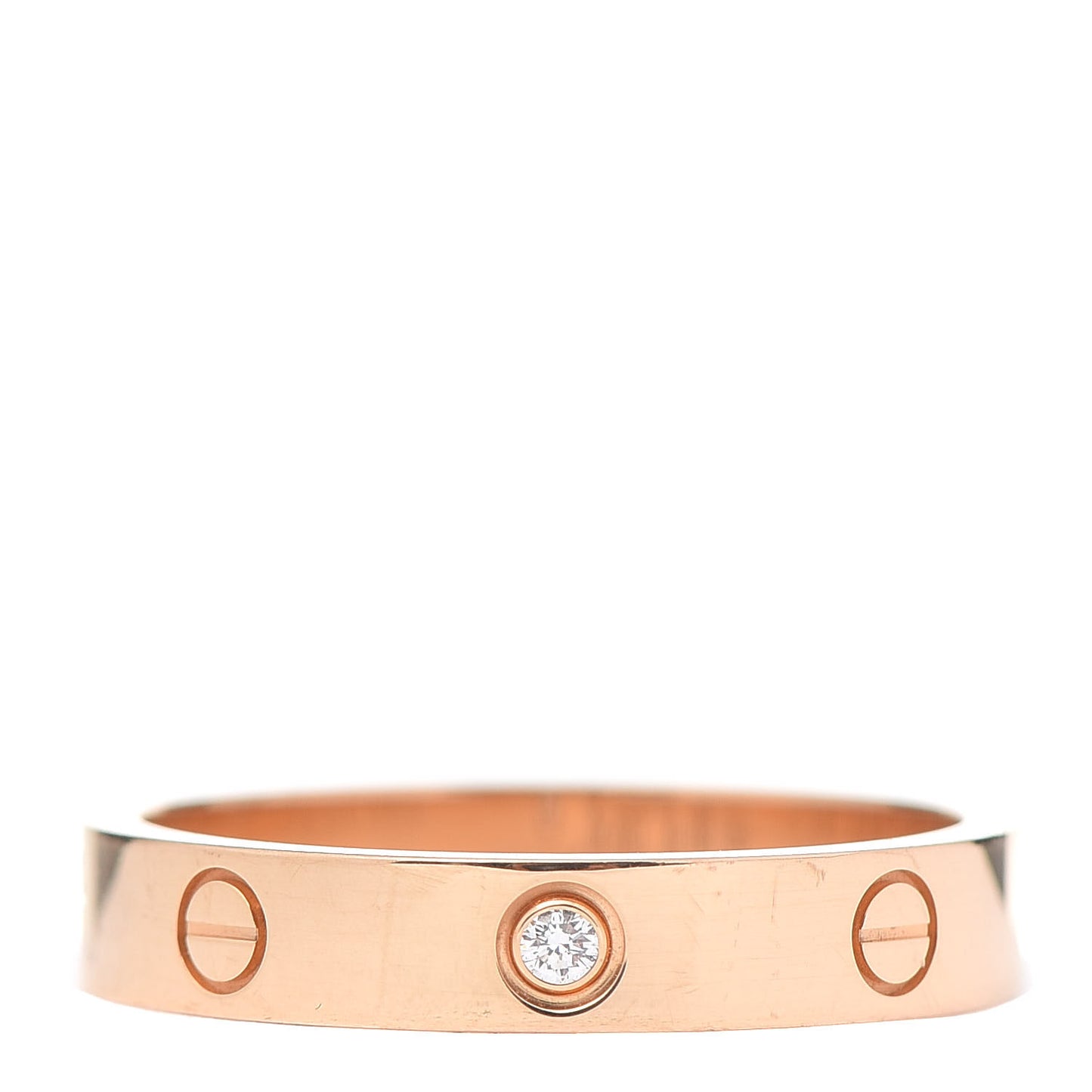 18K Pink Gold Diamond 4mm LOVE Wedding Band Ring 60 9