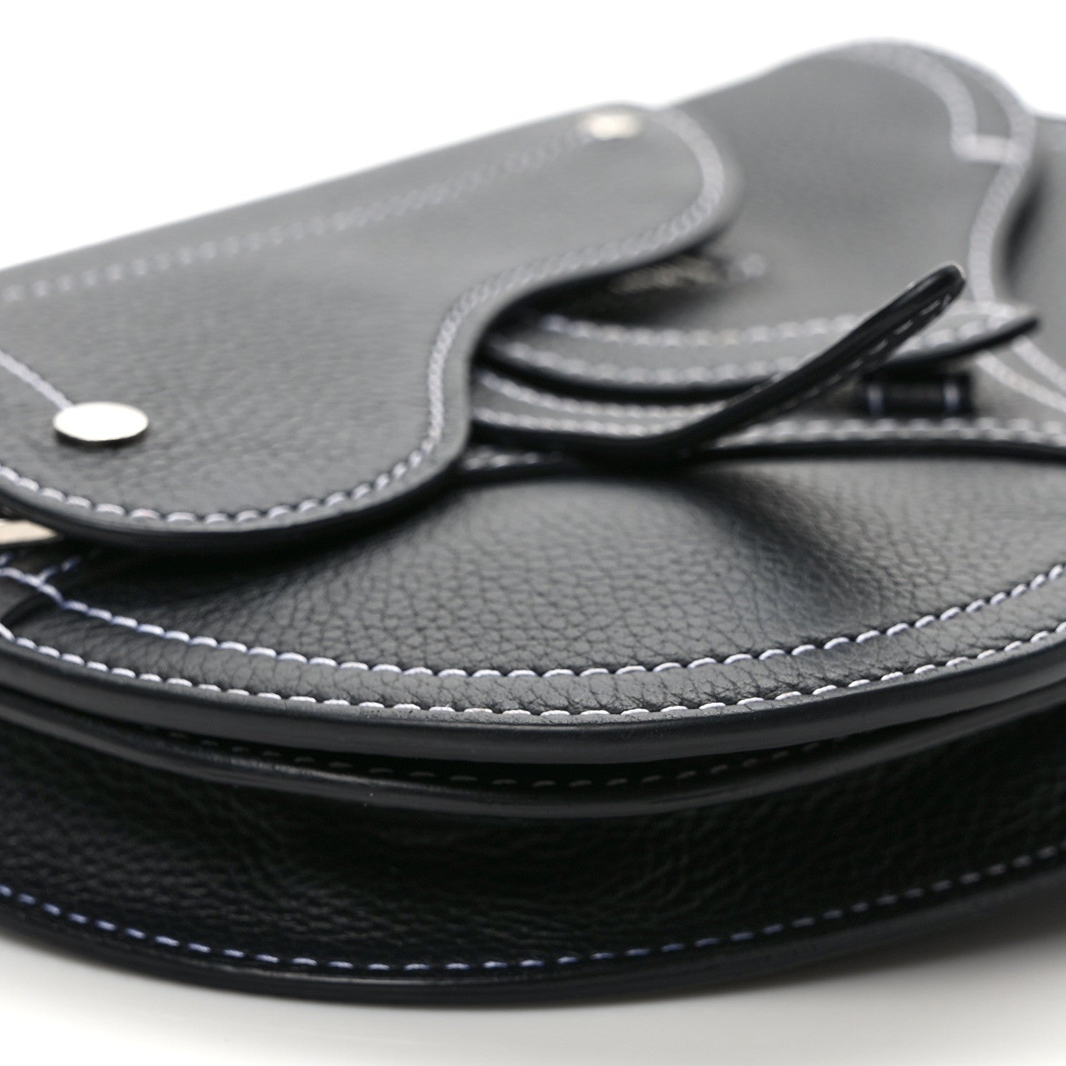 Christian Dior X KAWS Grained Calfskin Saddle Pouch Black 6 of 7