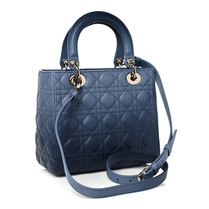 Christian Dior Lambskin Cannage Gradient Medium Lady Dior Blue 3 of 13