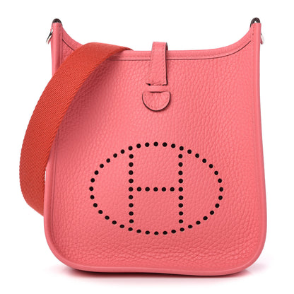Hermes Taurillon Clemence Amazone Evelyne TPM Rose Azalee Rouge Pivoine 1 of 10