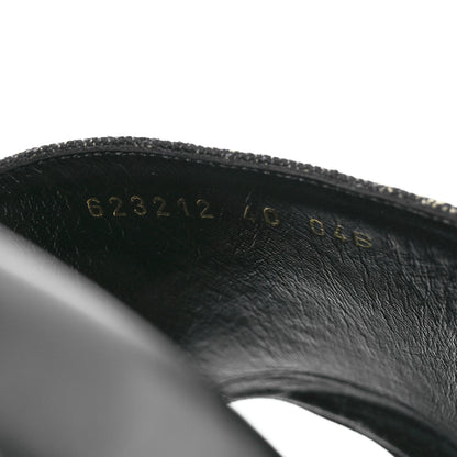 Gucci Jacquard Black Denim GG Monogram Angelina Platform 55mm Slide Sandals 40 Black Ivory 7 of 9