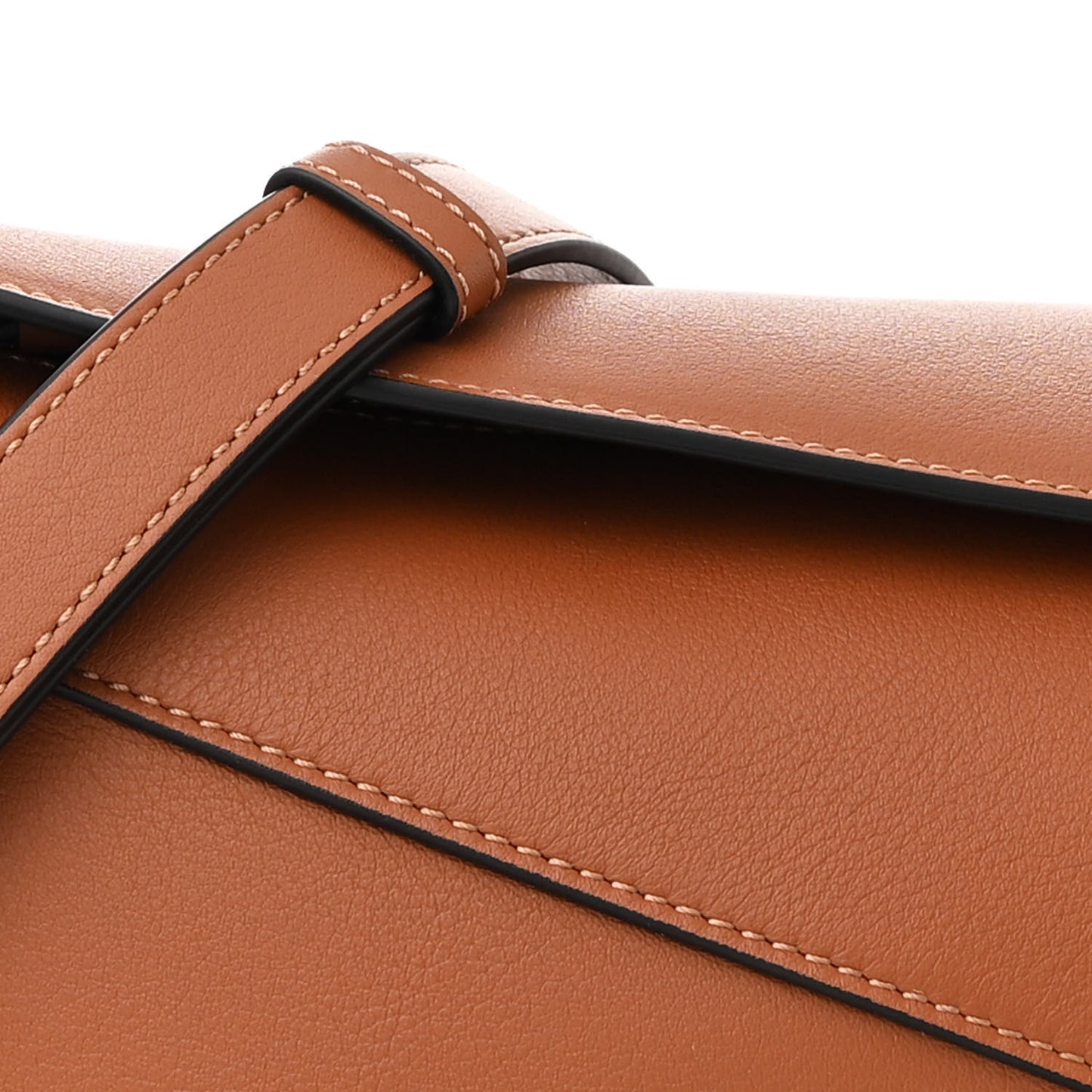 Calfskin Small Puzzle Edge Bag Tan