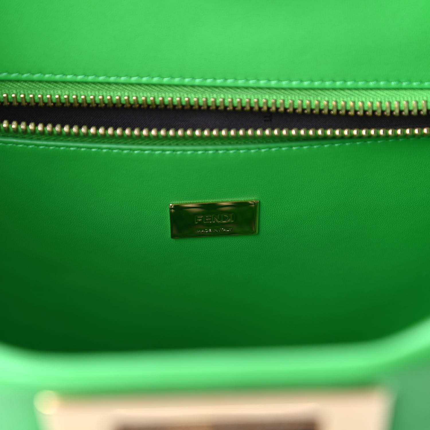 Fendi Nappa Matisse Intreccio Large Peekaboo Iconic Satchel Tomatillo 8 of 9