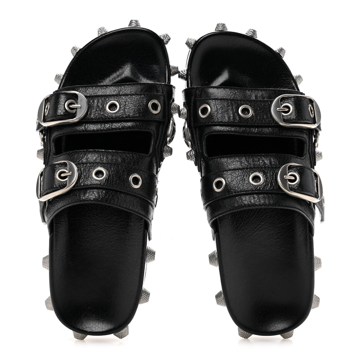 Balenciaga Agneau Arena Cagole Mens Slide Sandals 43 Black 2 of 9