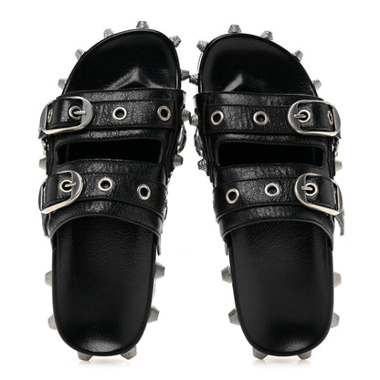 Balenciaga Agneau Arena Cagole Mens Slide Sandals 43 Black 2 of 9