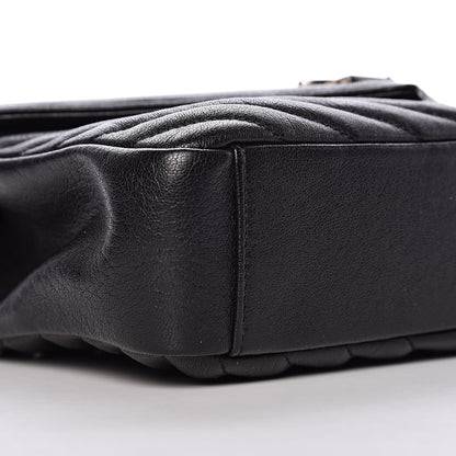 Saint Laurent Sheepskin Matelasse Chevron Monogram Medium College Bag Black 10 of 11