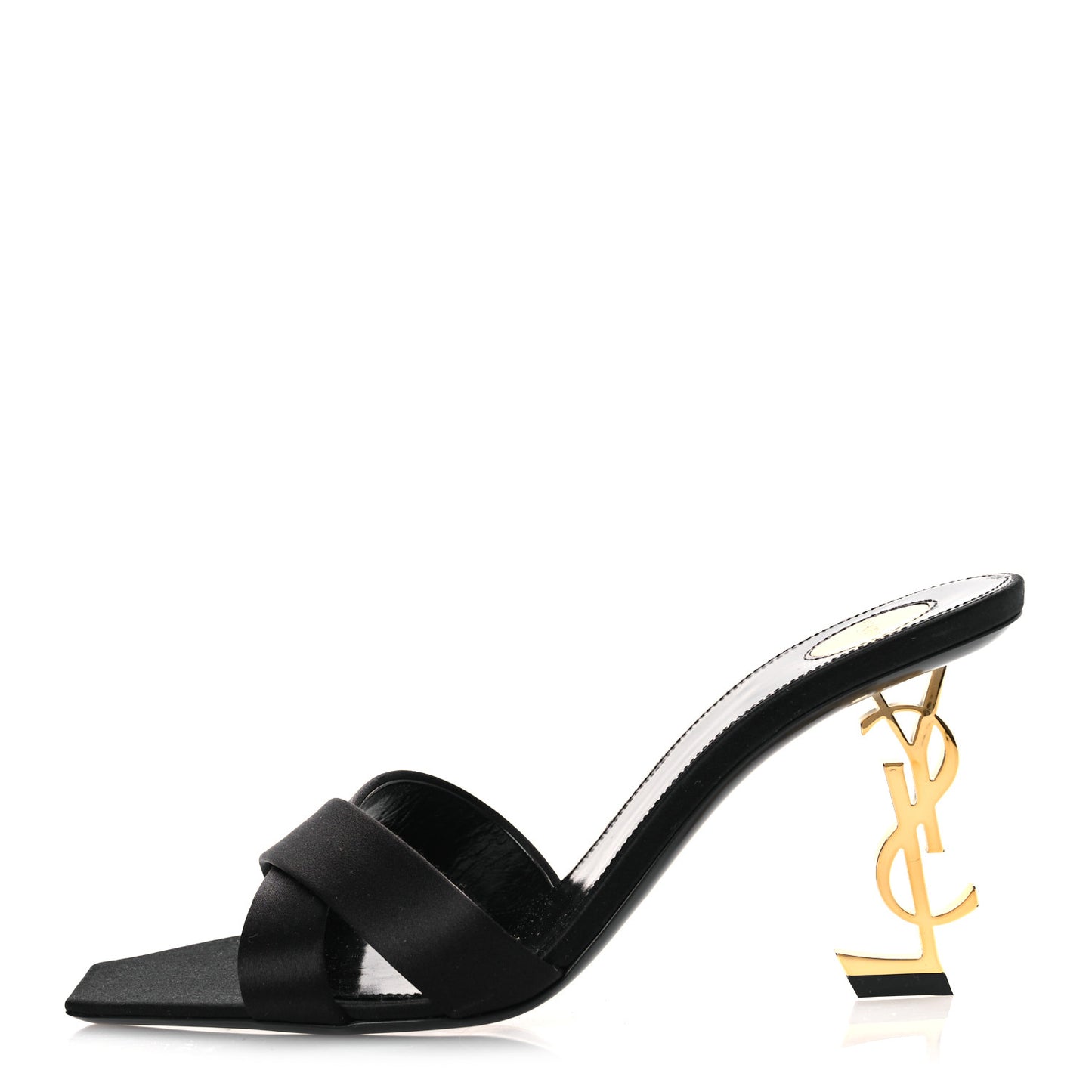 Crepe Satin Crystal Opyum Mules 39 Black