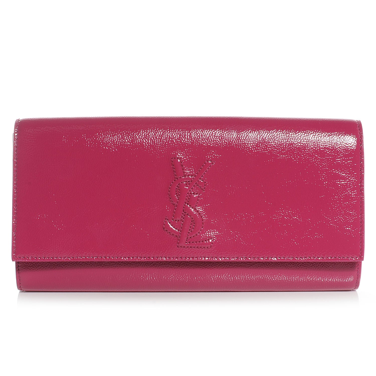 Saint Laurent Patent Belle de Jour Clutch Fuchsia 1 of 7